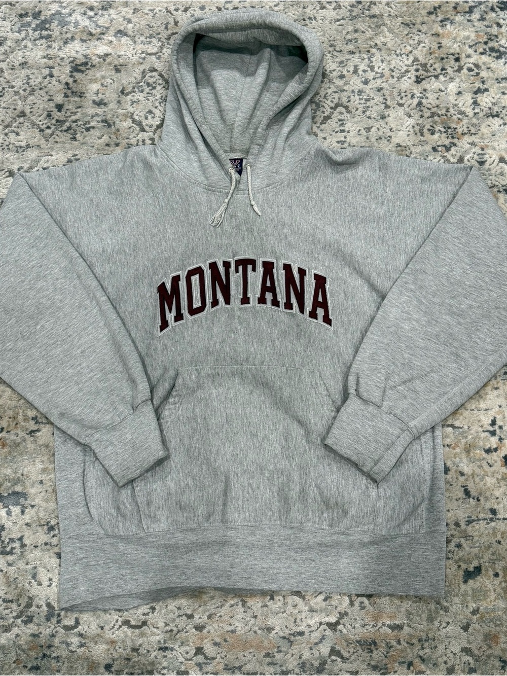 MV Sport Gray Pullover Hoodie with Maroon Montana Arch